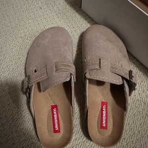 Unionbay Tan Suede Slip-On Clogs